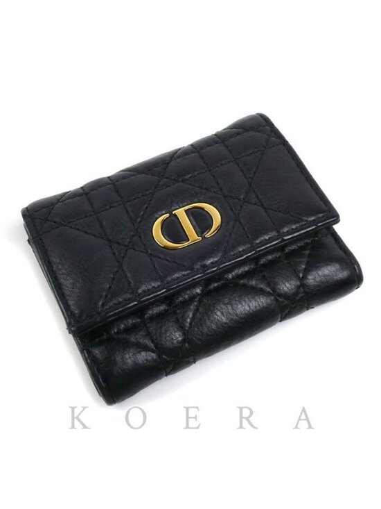 Christian Dior Handbags - Dior Caro Veronia Trifold Wallet Black
